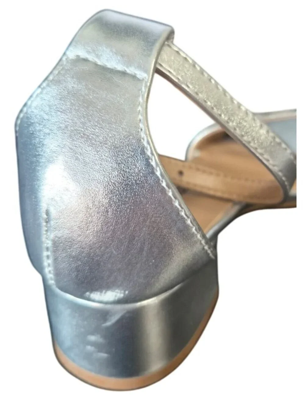 Steve Madden Silver Rhinestone Bow Dress Sandals Block Heel Ankle Strap (2).